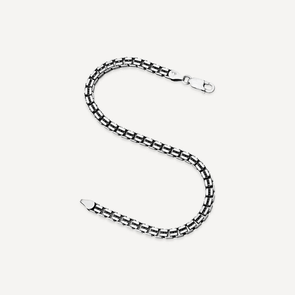 Sterling Silver Oxidised Box Bracelet image number 3