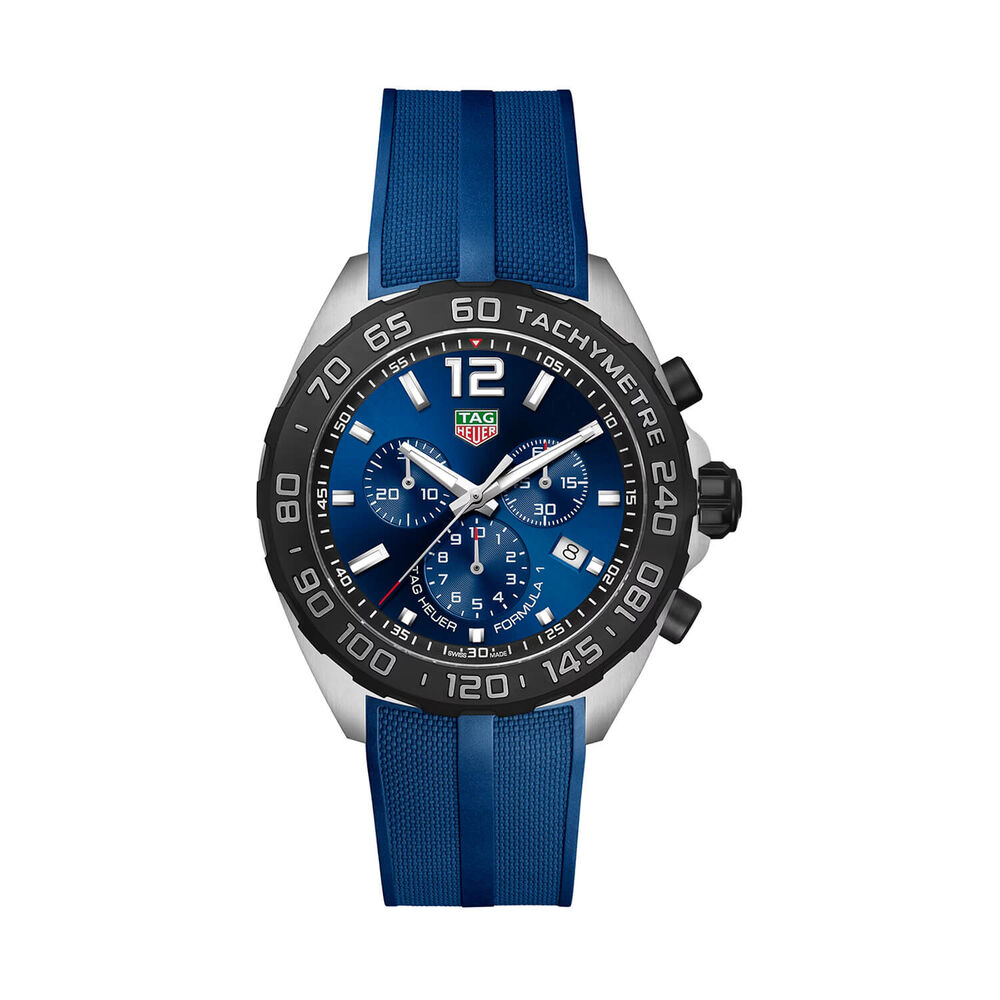 TAG Heuer Formula 1 Chronograph 43mm Blue Dial Rubber Strap Watch image number 0
