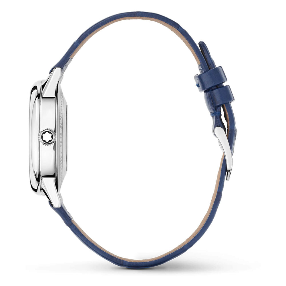 Montblanc Boheme 30mm Silver Diamond Dot Dial Blue Strap Watch image number 3