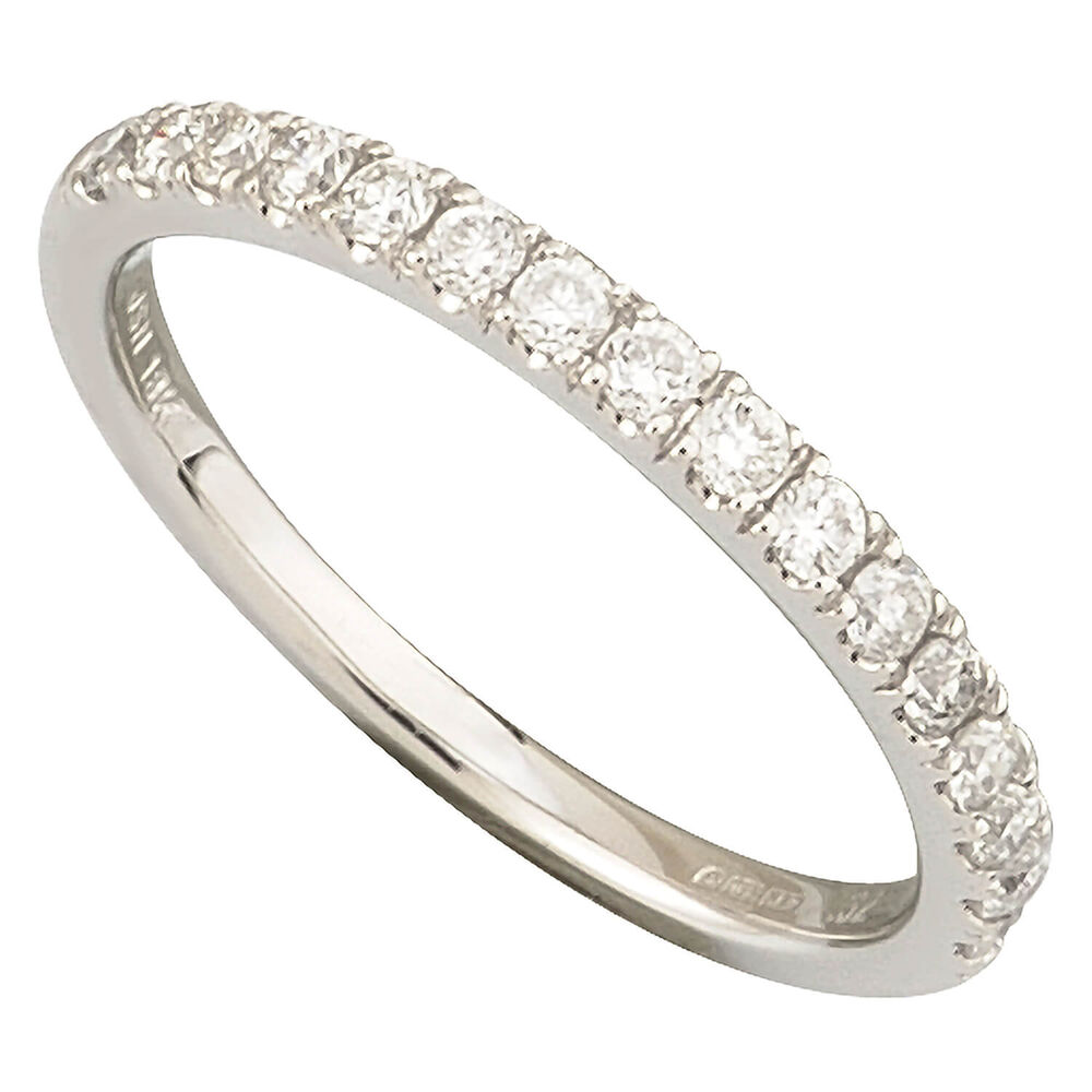 18ct white gold 0.32 carat diamond-set wedding ring image number 0