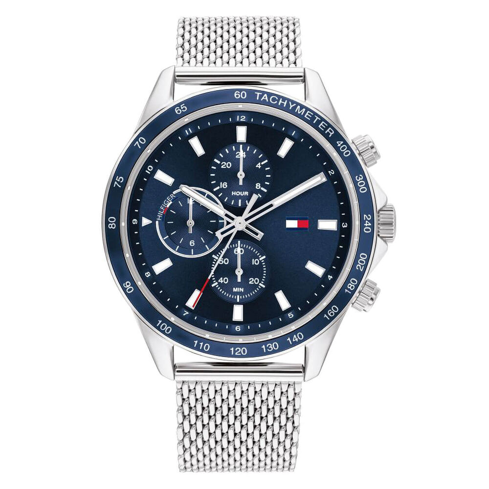 Tommy Hilfiger 44mm Chronograph Blue Dial Bracelet Watch