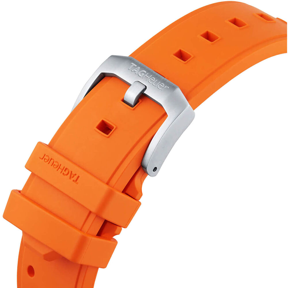 TAG Heuer Formula 1 43mm Blue Dial Orange Rubber Strap Watch image number 4