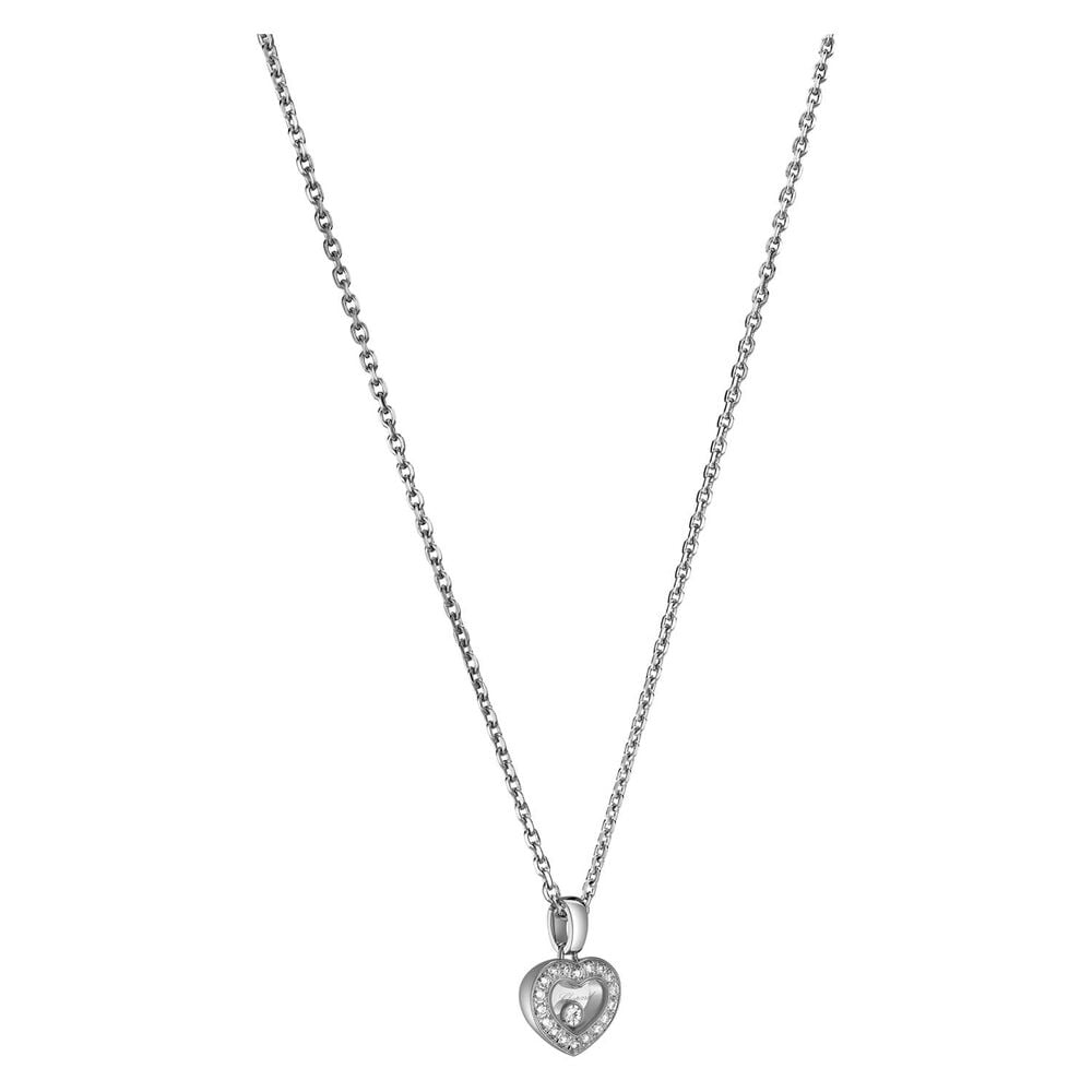 Chopard Happy Diamonds Icons Heart 18ct White Gold 0.19ct Diamond Necklace image number 1