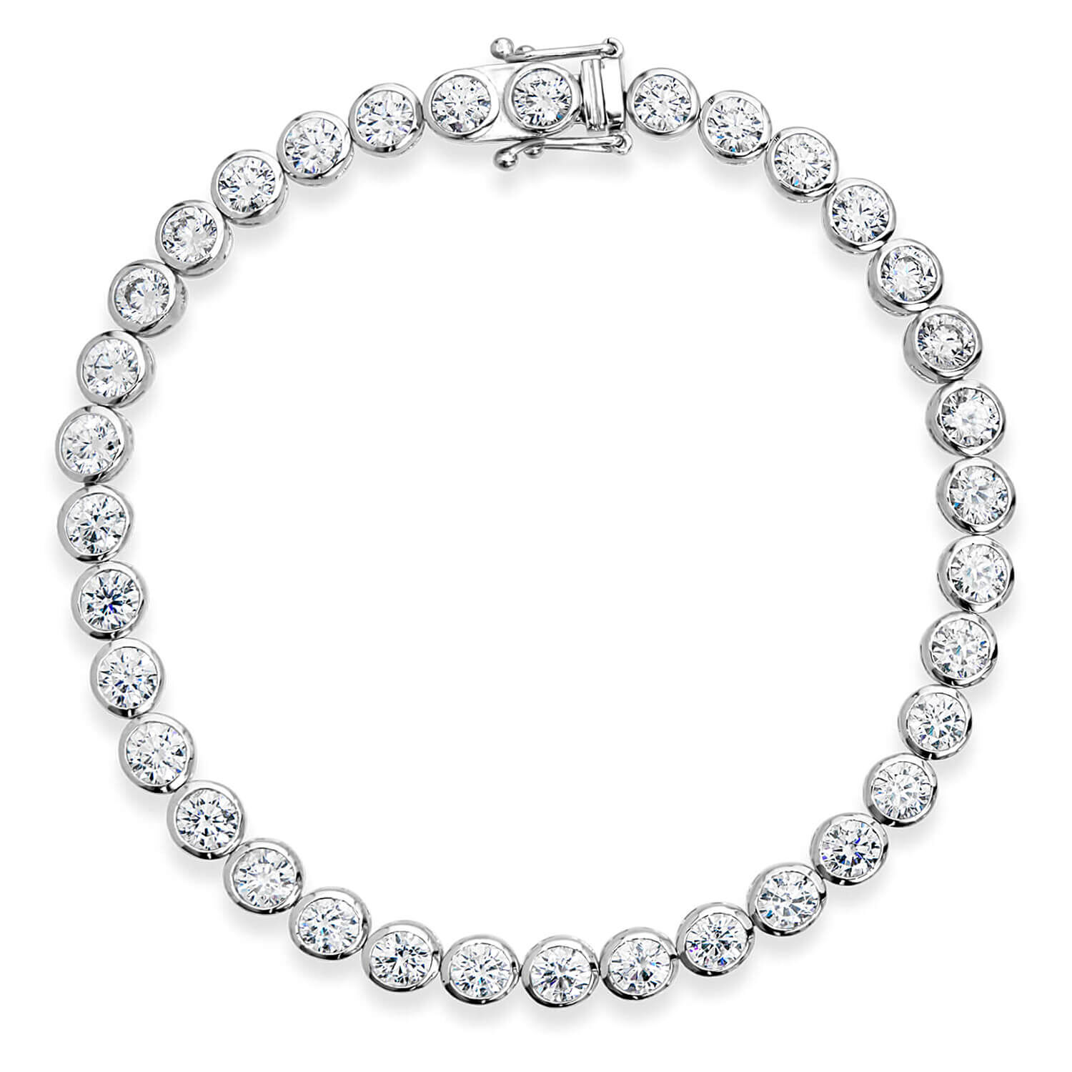 Stainless steel cz tennis bracelet on sale