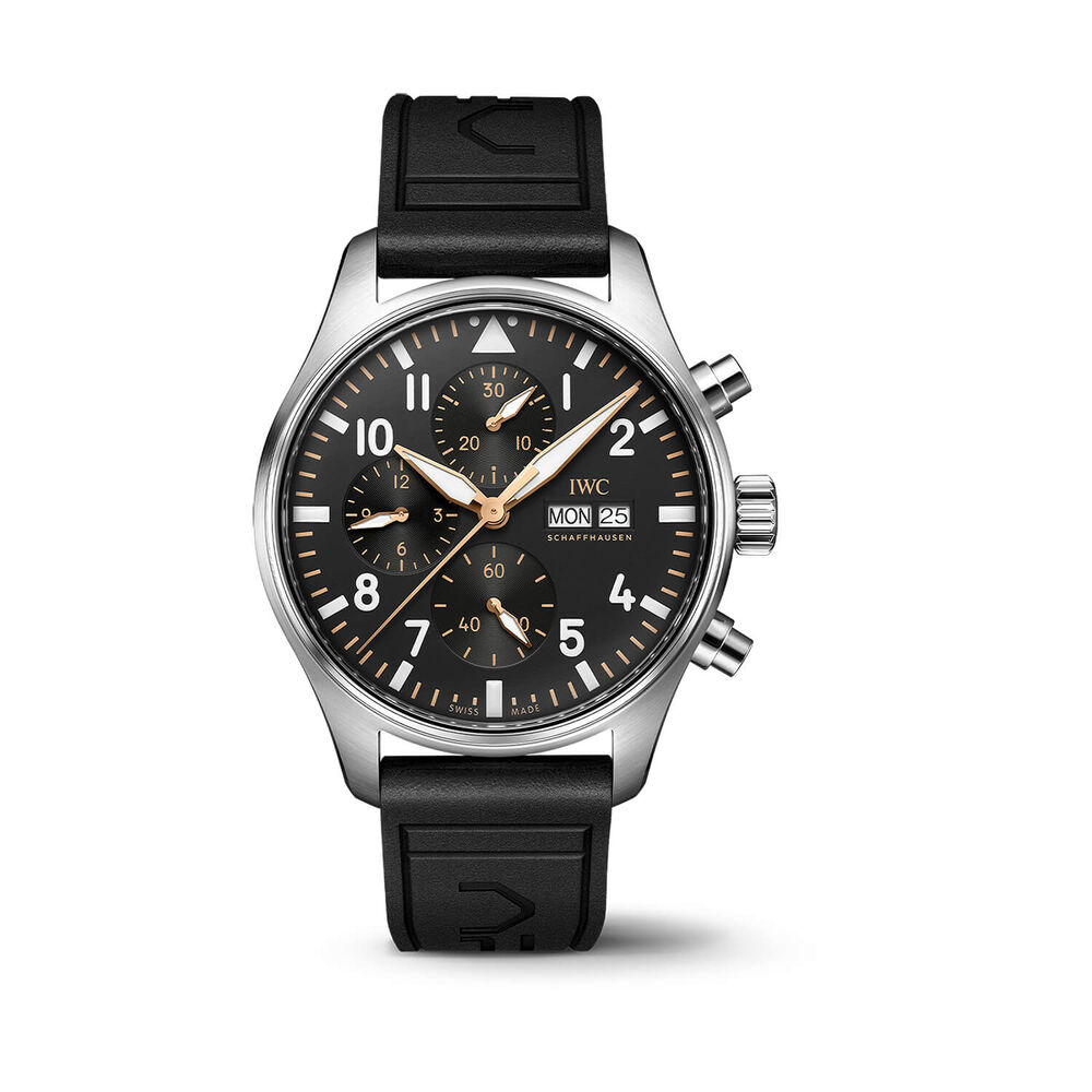 IWC Schaffhausen Pilot’s Chronograph APX GP 43mm Black Dial Rubber Strap Watch