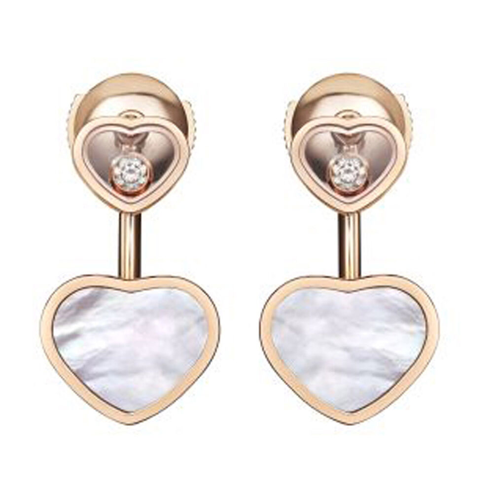 Chopard 18ct Rose Gold Happy Hearts Diamond Earrings image number 0