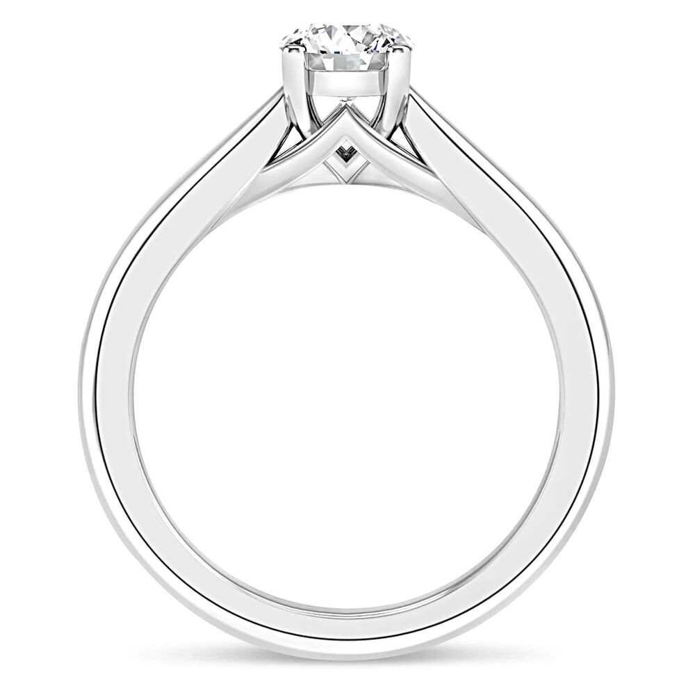 Platinum 0.50ct Round Diamond Orchid Setting Ring