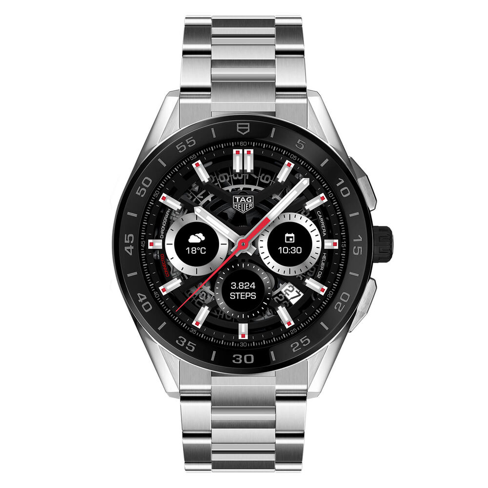 TAG Heuer Connected Mens Android Wear 45mm Steel Bracelet Smartwatch image number 0