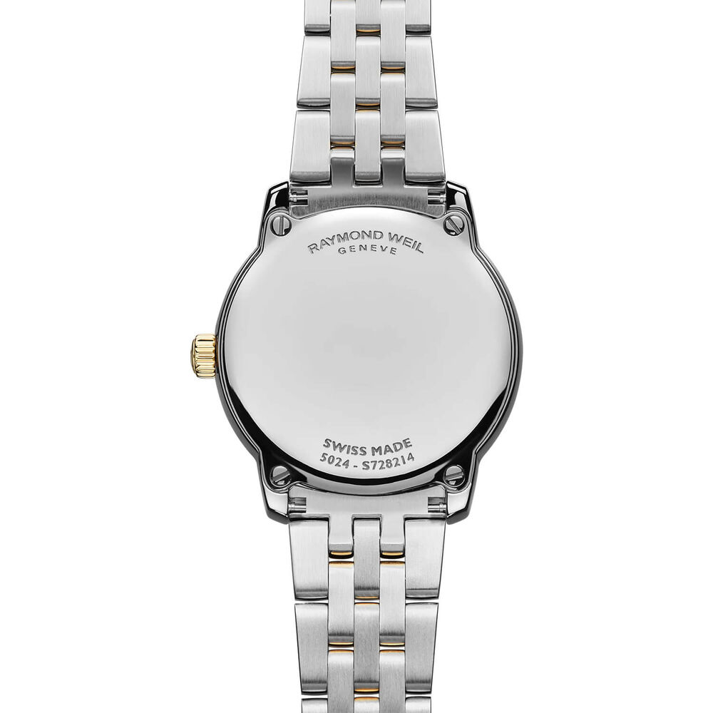 Raymond Weil Toccata Classic 24mm MOP Dial Diamond Dots Gold PVD Steel Bracelet Watch