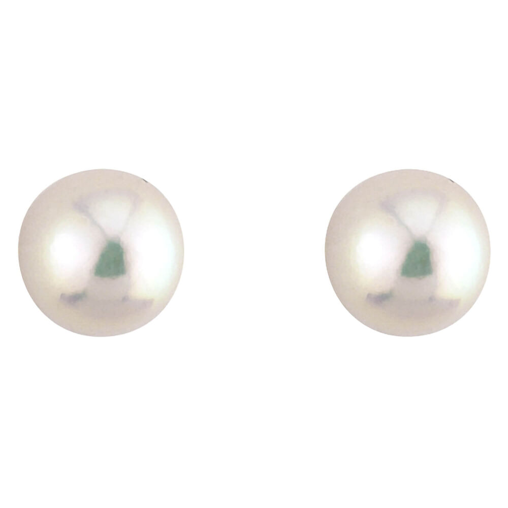 18ct gold 6.5-7mm Akoya cultured pearl stud earrings