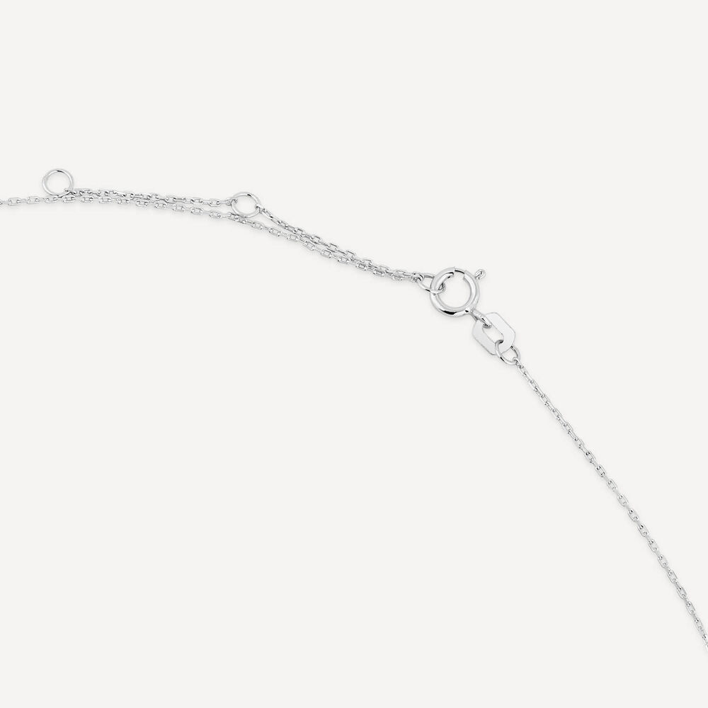 9ct White Gold Marquise Cubic Zirconia Flower Necklet image number 3
