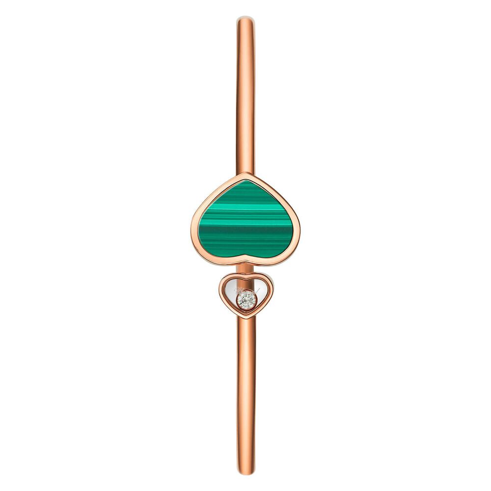 Chopard Happy Heart 18ct Rose Gold Malachite Diamond Bangle image number 1