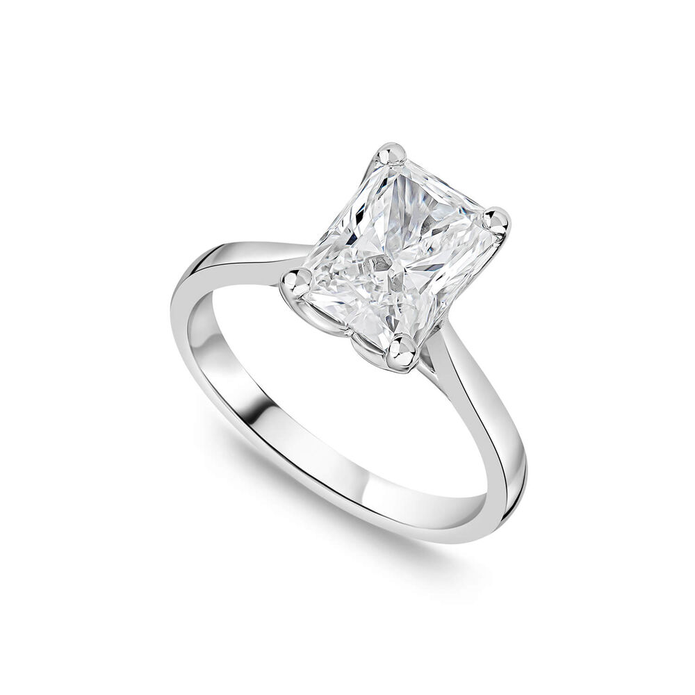 Born Platinum 2.27ct Lab Grown Radiant Cut Solitaire Diamond Ring image number 0