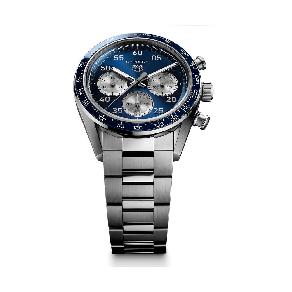 TAG Heuer Carrera Chronograph Sport 42mm Blue Dial Steel Bracelet Watch