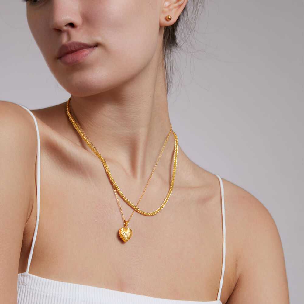 9ct Yellow Gold Spiga Chain Link Necklace image number 2