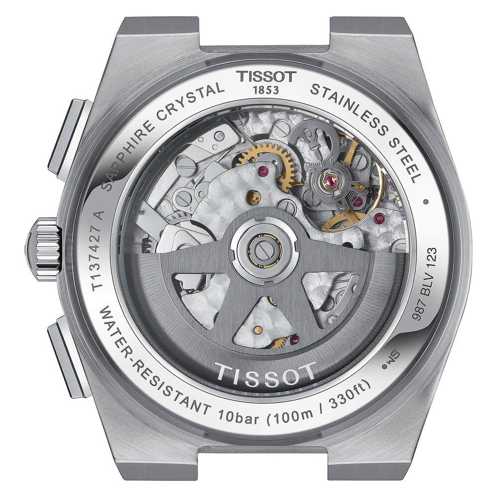 Tissot PRX Chronograph 42mm Automatic White Dial Rose Gold Indexes Steel Case Bracelet Watch