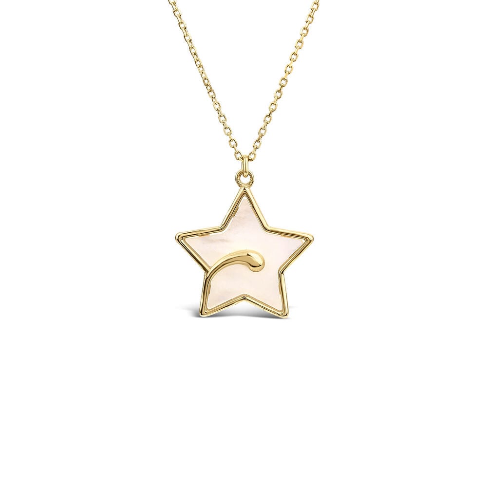 9ct Yellow Gold Mother of Pearl Star Necklet image number 0