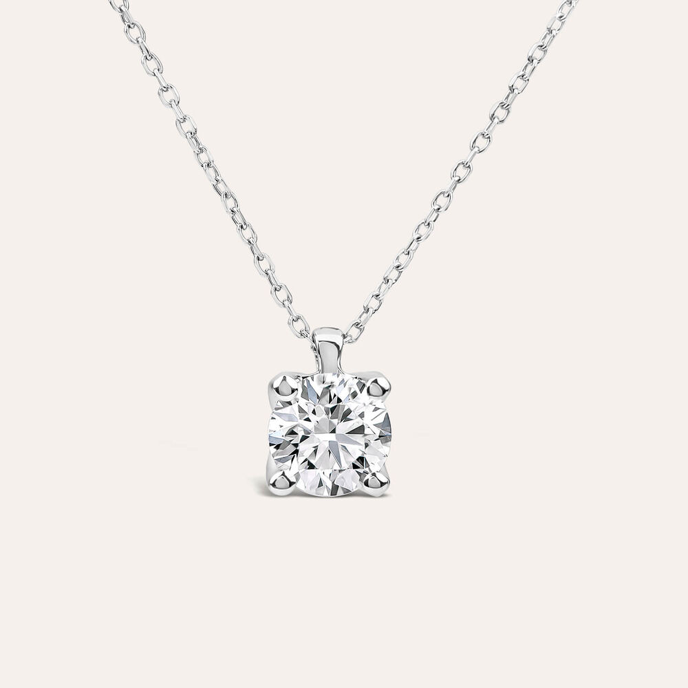 Born 9ct White Gold 1.00ct Lab Grown Brilliant Diamond Pendant