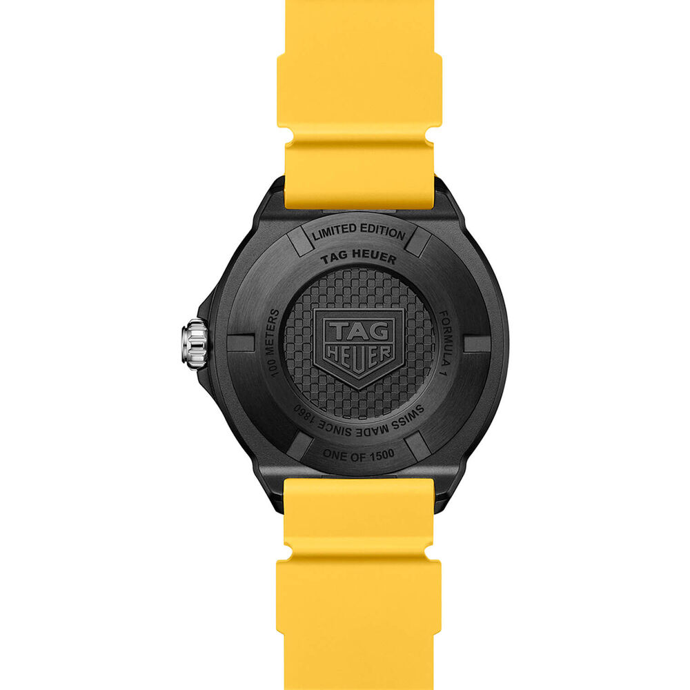TAG Heuer Formula 1 Solargraph 38mm Black Dial Yellow Bezel Rubber Strap Watch image number 4