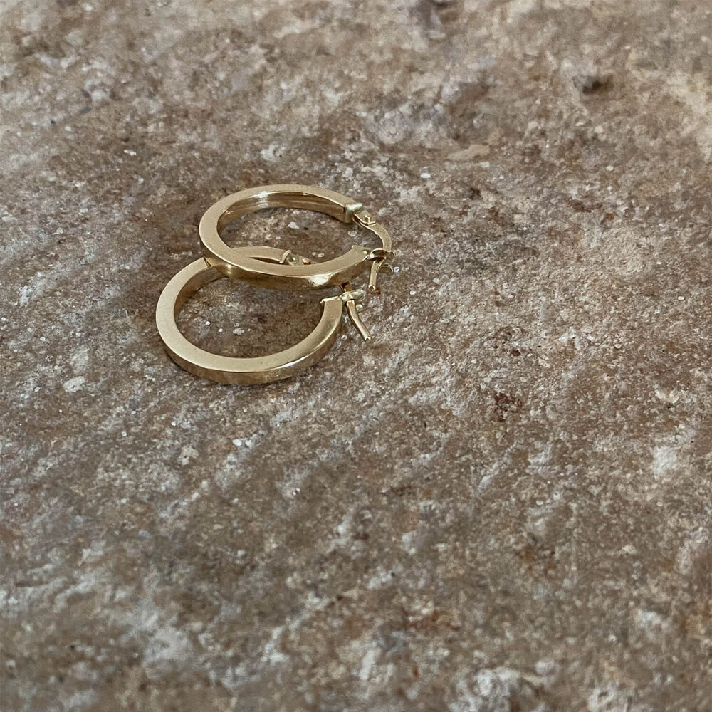 9ct Yellow Gold Round Earrings image number 3