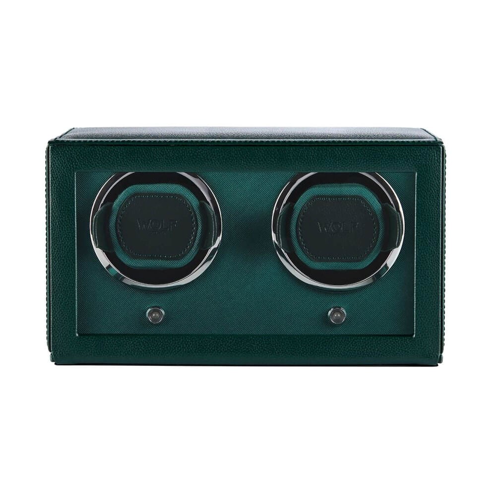 WOLF Cub Green Double Watch Winder With Cover