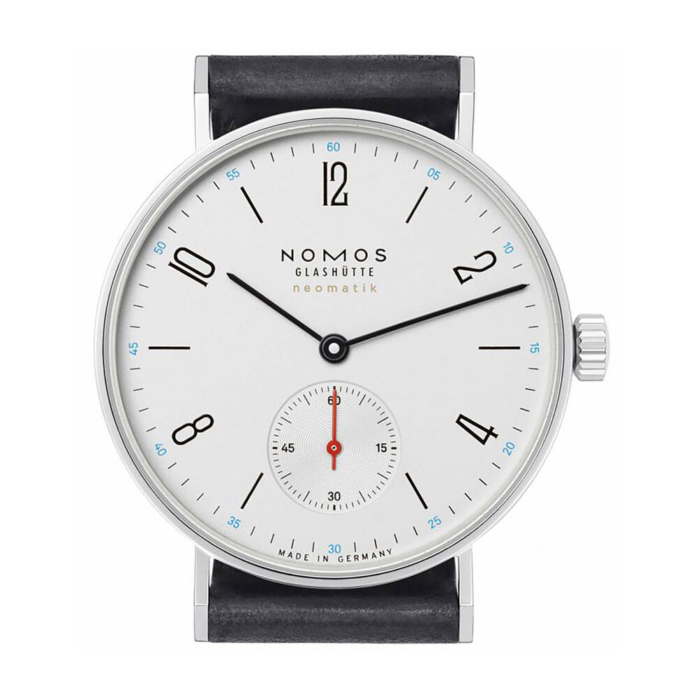NOMOS Glashutte Neomatik Tangente automatic black leather strap watch image number 0