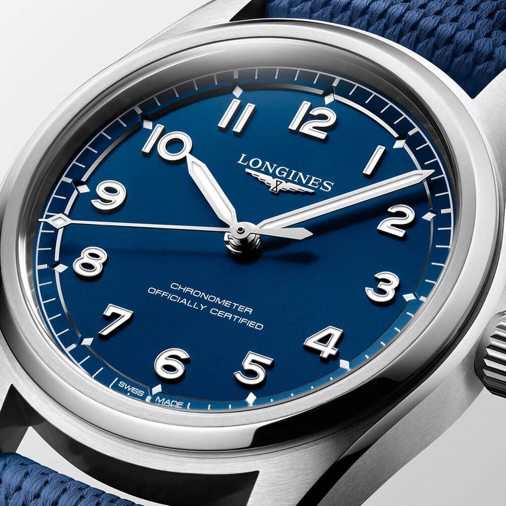 Longines Spirit Pilot 39mm Blue Dial & Blue Rubber Strap Watch