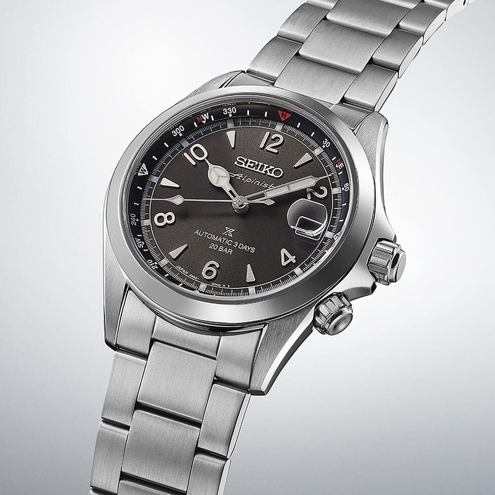 Seiko Prospex Alpinist 39.5mm Summit Black Dial Stainless Steel Bracelet Watch