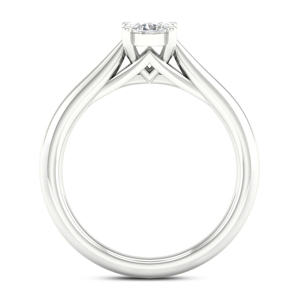 18ct White Gold 0.70ct Oval Diamond Orchid Setting Ring