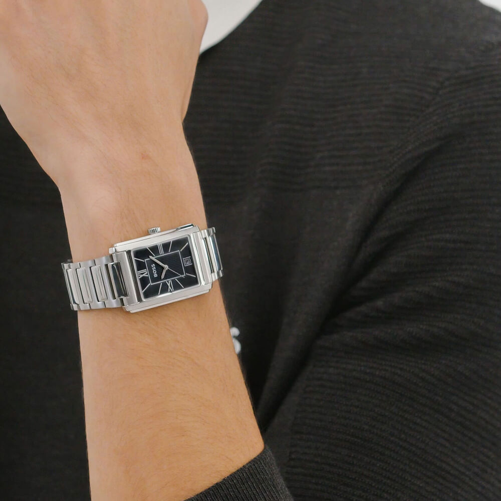BOSS Principle Dress 28x39mm Black Dial Stainless Steel Bracelet Watch image number 4