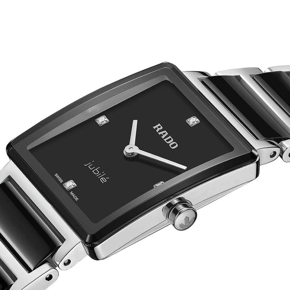 Rado Integral Diamonds 23mm Black Dial Diamond Dots Steel & Ceramic Bracelet Watch image number 1