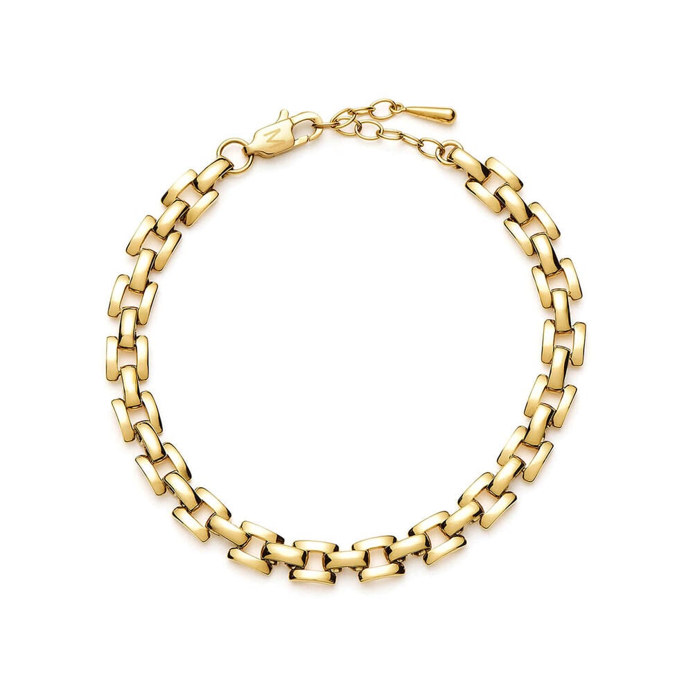 Missoma 18ct Gold Plated Steel Timepiece Link Chain Bracelet