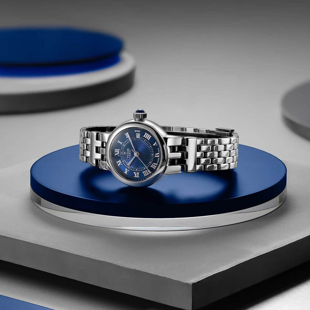 TUDOR Clair De Rose 34mm Blue Dial Roman Numerals Steel Bracelet Watch image number 3