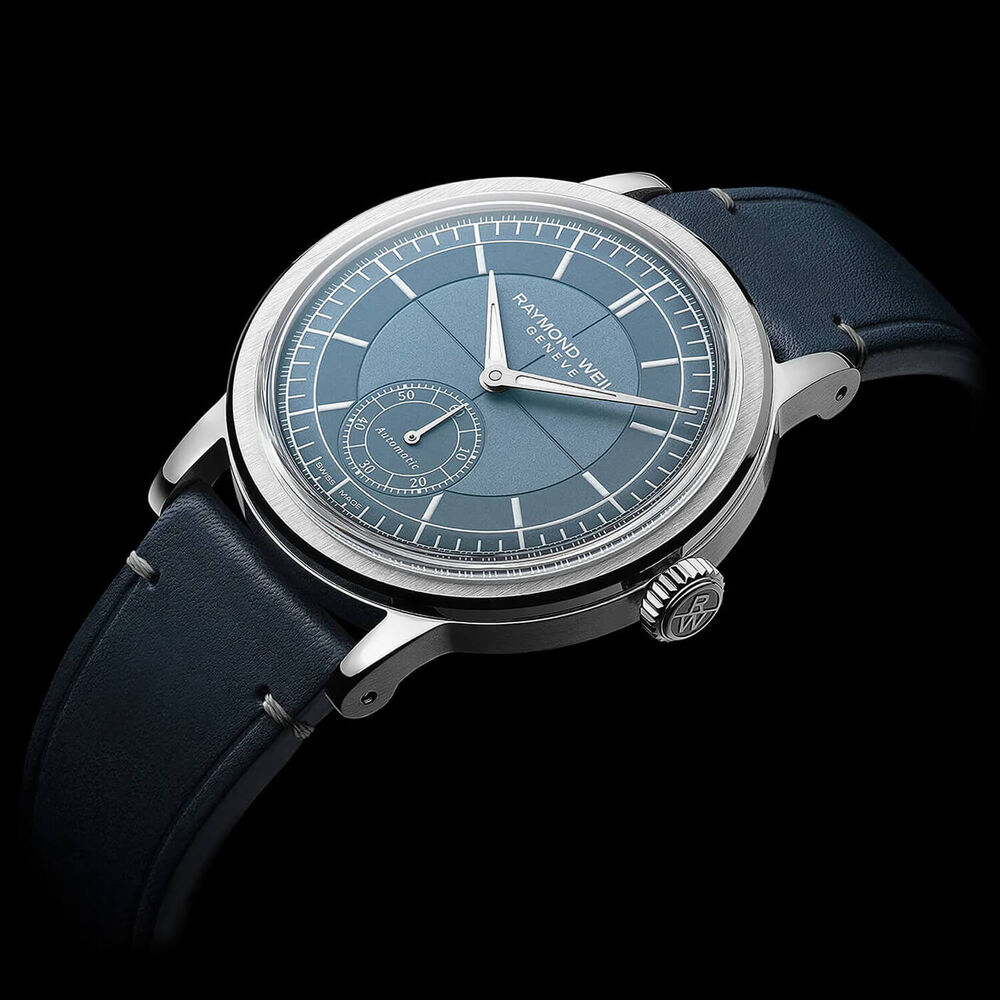 Raymond Weil Millesime 39.5mm Denim Blue Dial Leather Strap Watch image number 3