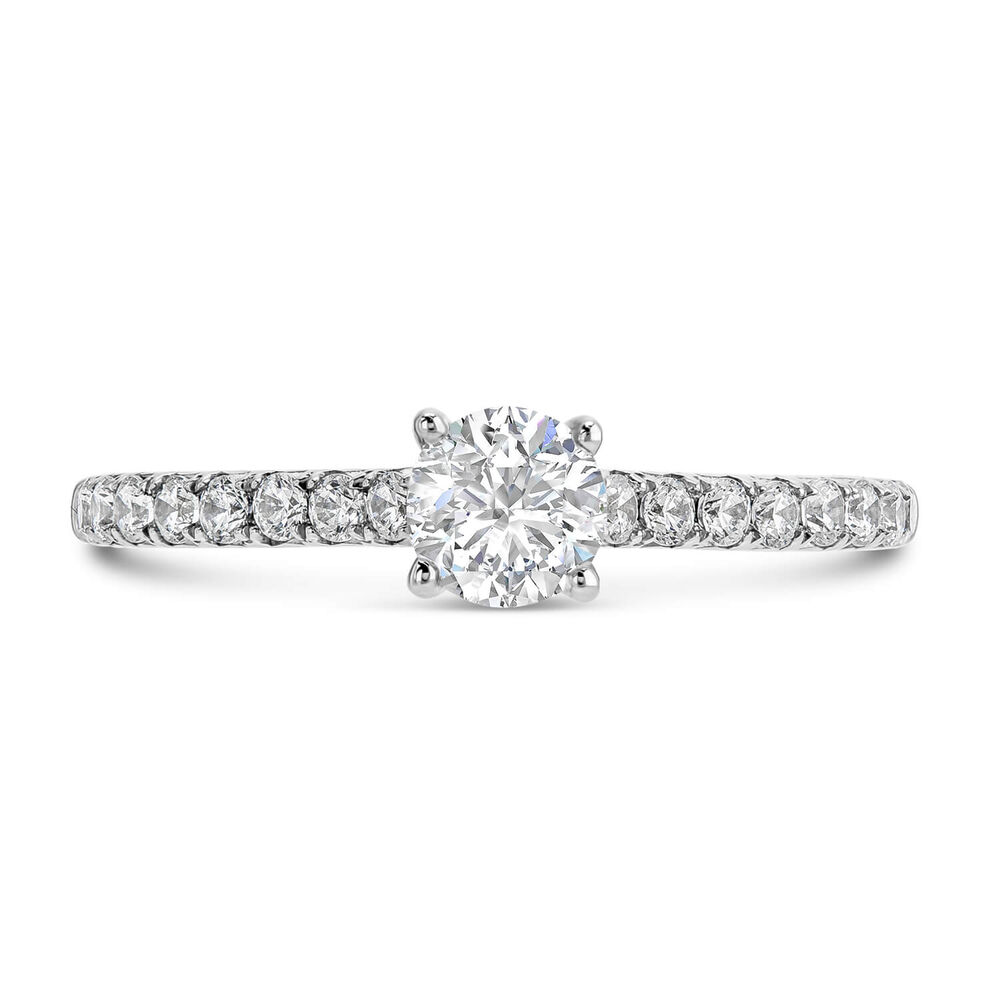 Northern Star 18ct White Gold Solitaire with Shoulders 0.50 Carat Diamond Ring image number 2