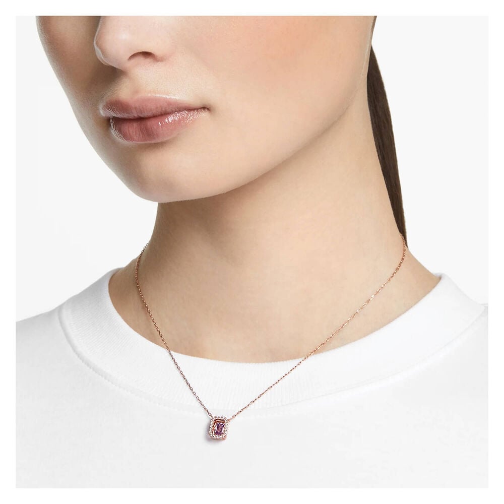 Swarovski Millenia Purple & Rose Gold Plated Necklace image number 4