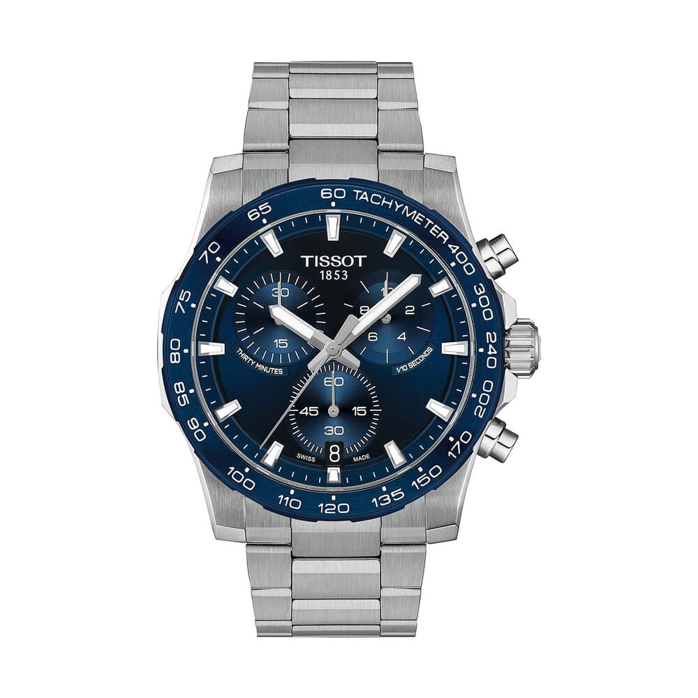 Tissot Supersport Chrono 42mm Blue Dial Steel Bracelet Watch