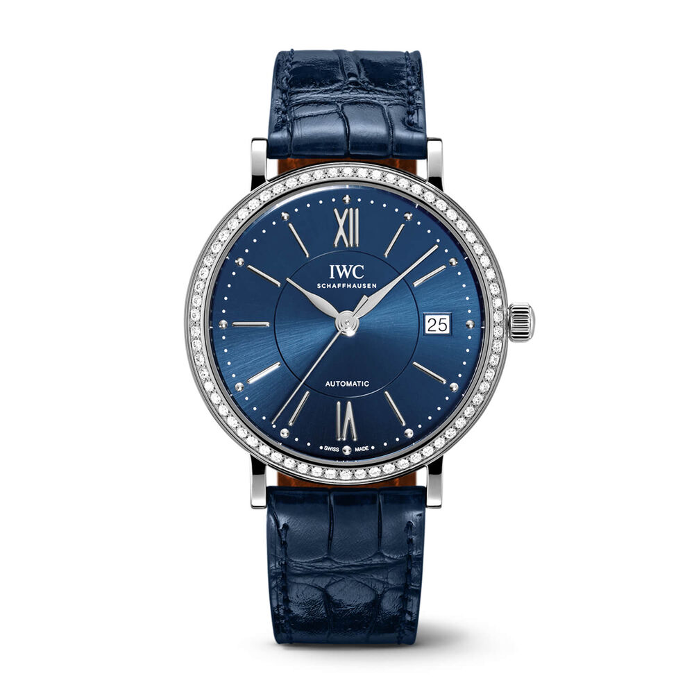 IWC Schaffhausen Portofino Automatic 37 Blue Dial Strap Watch