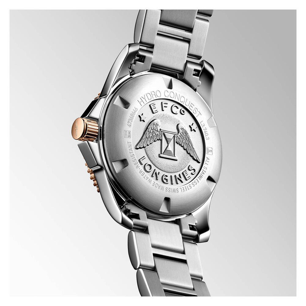 Longines Diving HydroConquest Blue Rose Gold & Steel Case Bracelet Watch image number 4