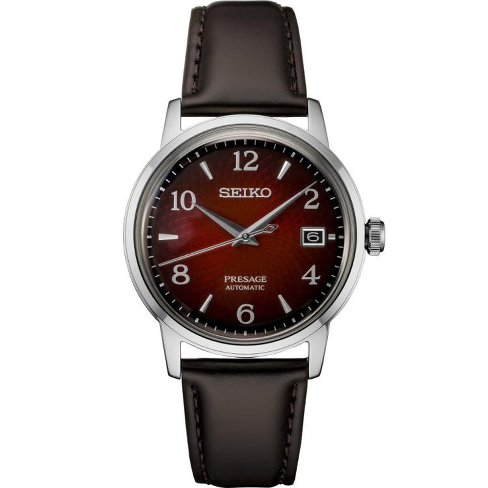 Seiko Presage Cocktail Collection 38.5mm Red Dial Mens Watch image number 6