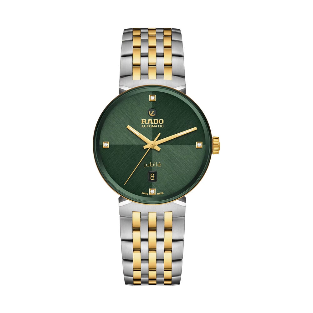 Rado Florence Automatic 39mm Green Dial Yellow Gold PVD Steel Bracelet Watch
