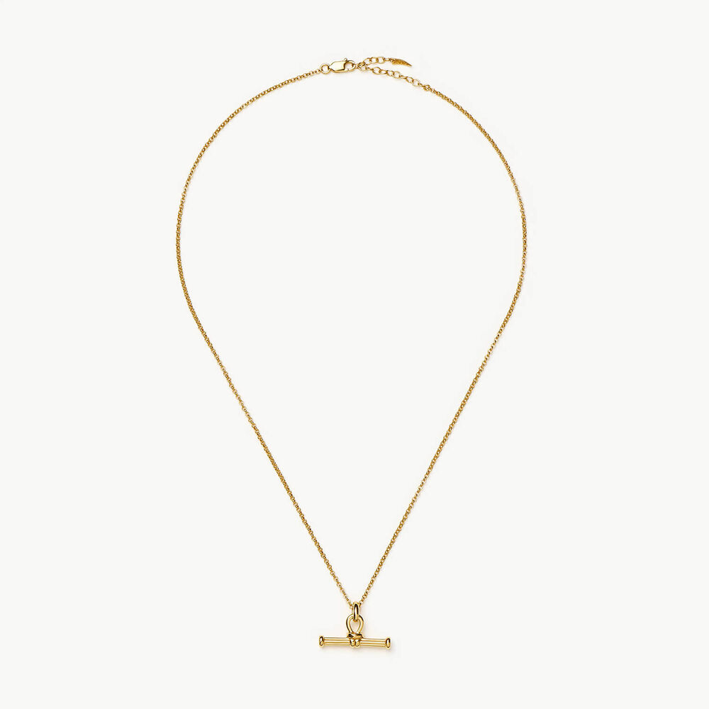 Missoma 18ct Gold Plated Brass Ridge T-Bar Chain Necklace