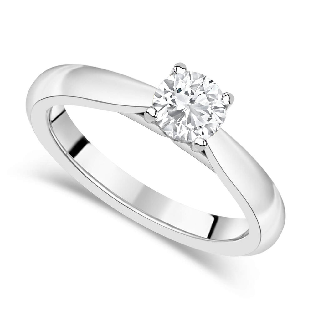 18ct White Gold 0.50ct Round Diamond Orchid Setting Ring image number 0