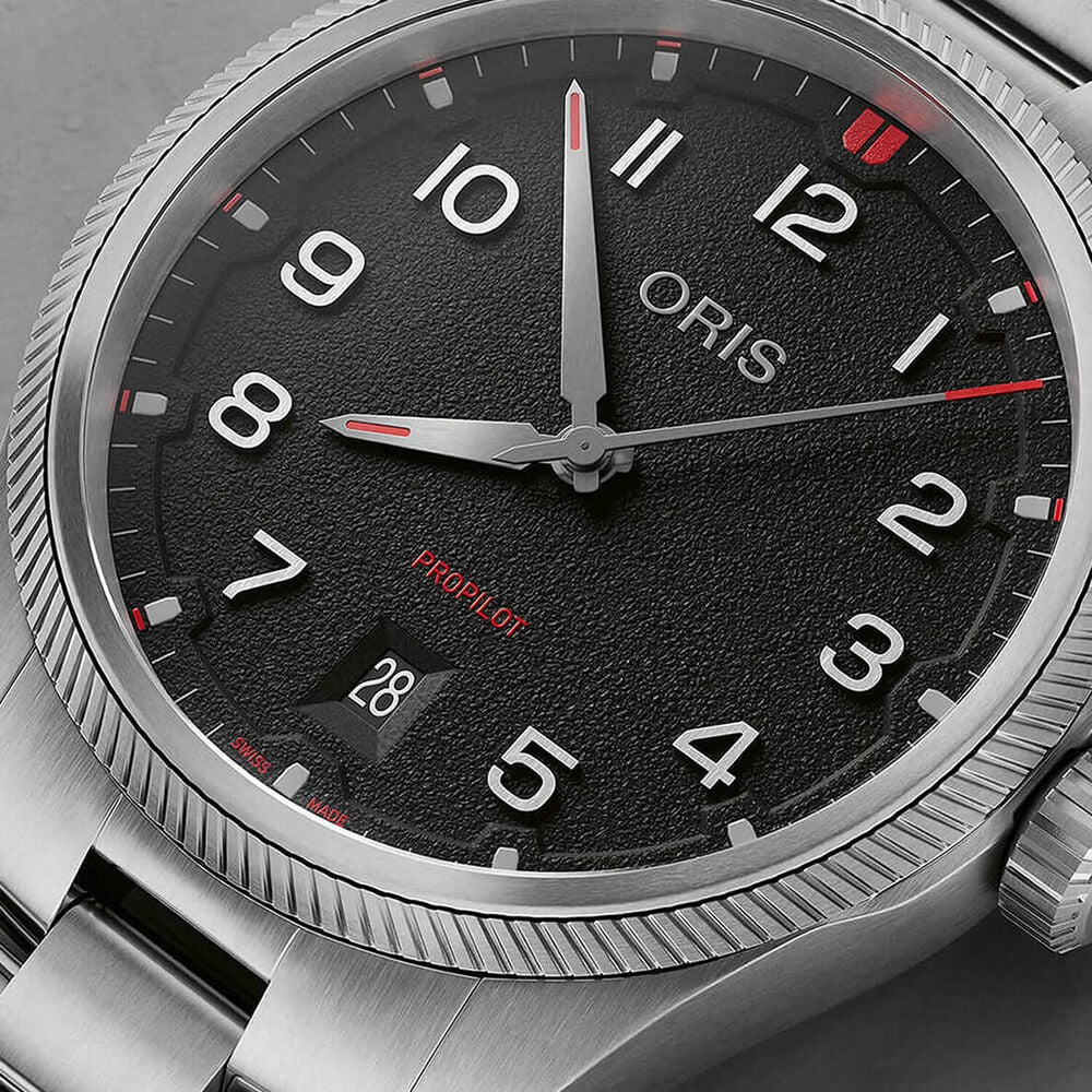 Oris ProPilot Date 41mm Black Dial Stainless Steel Bracelet Watch image number 1