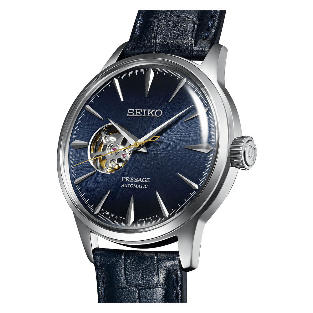 Seiko Presage Cocktail Time "Blue Moon" 40.5mm Blue Dial Blue Strap Watch image number 2