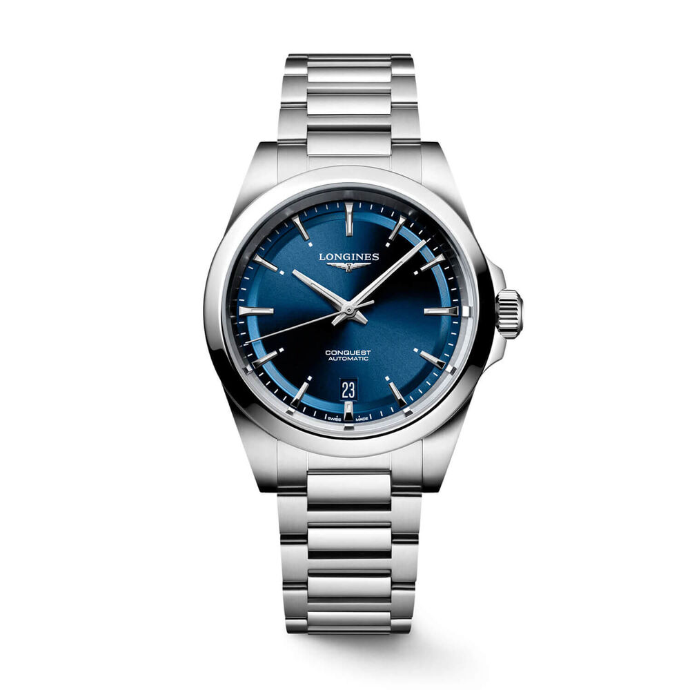 Longines Conquest 38mm Blue Dial Steel Bracelet Watch image number 0