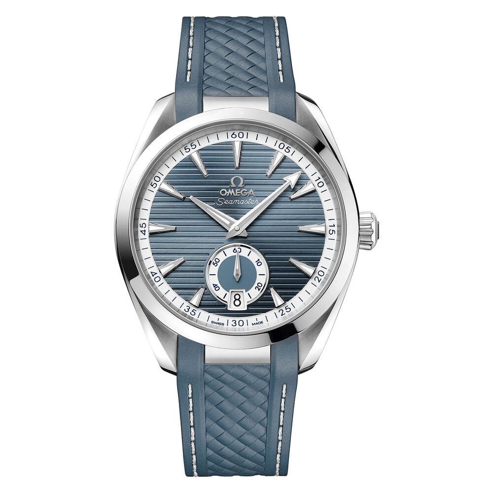 OMEGA Seamaster Aqua Terra 41mm Blue Dial Steel Case Blue Rubber Strap Watch image number 0