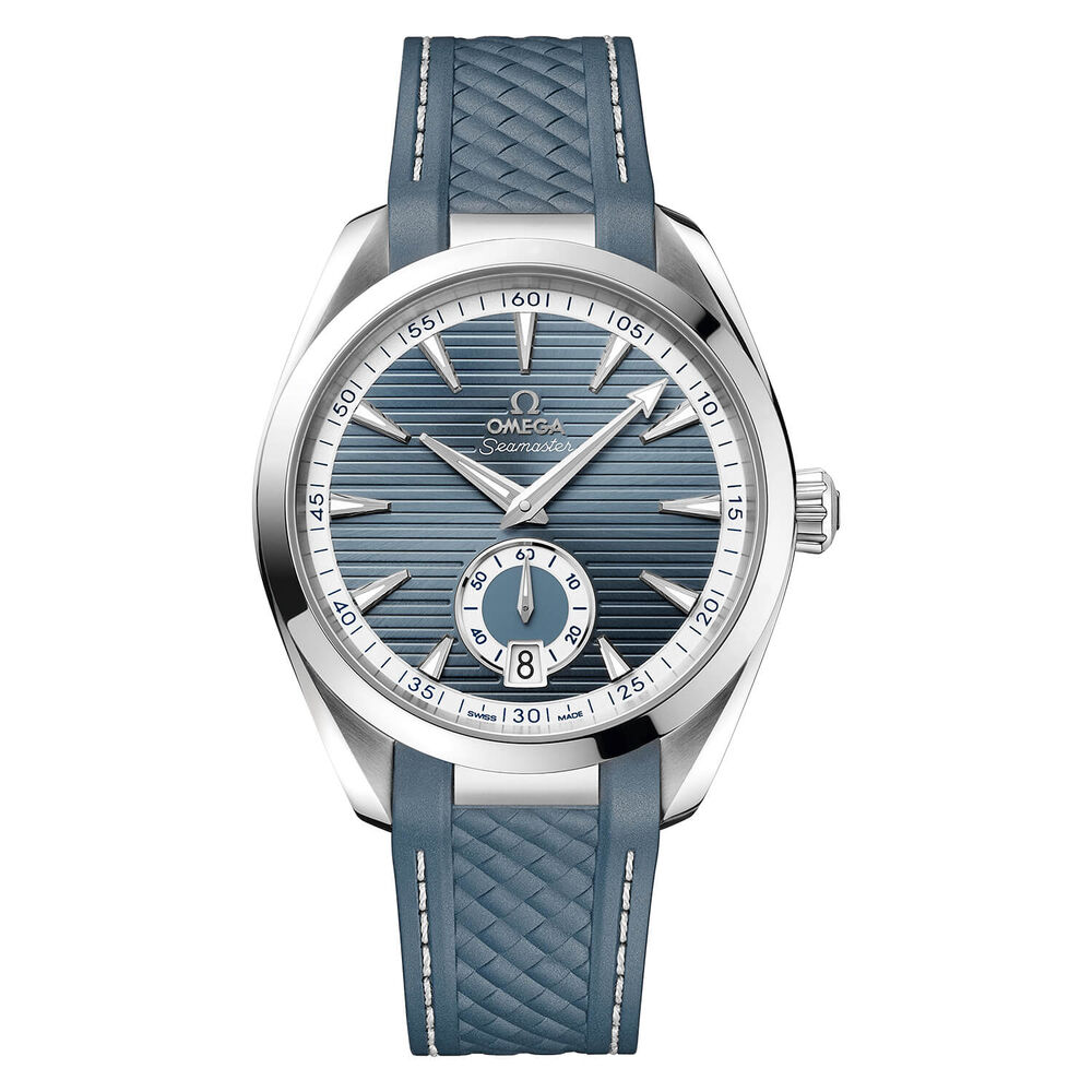 OMEGA Seamaster Aqua Terra 41mm Blue Dial Steel Case Blue Rubber Strap Watch