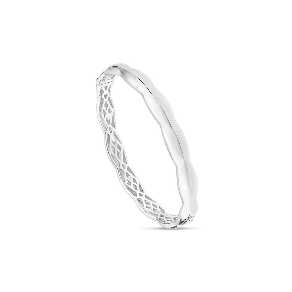 Sterling Silver Polished Wave Bangle image number 0