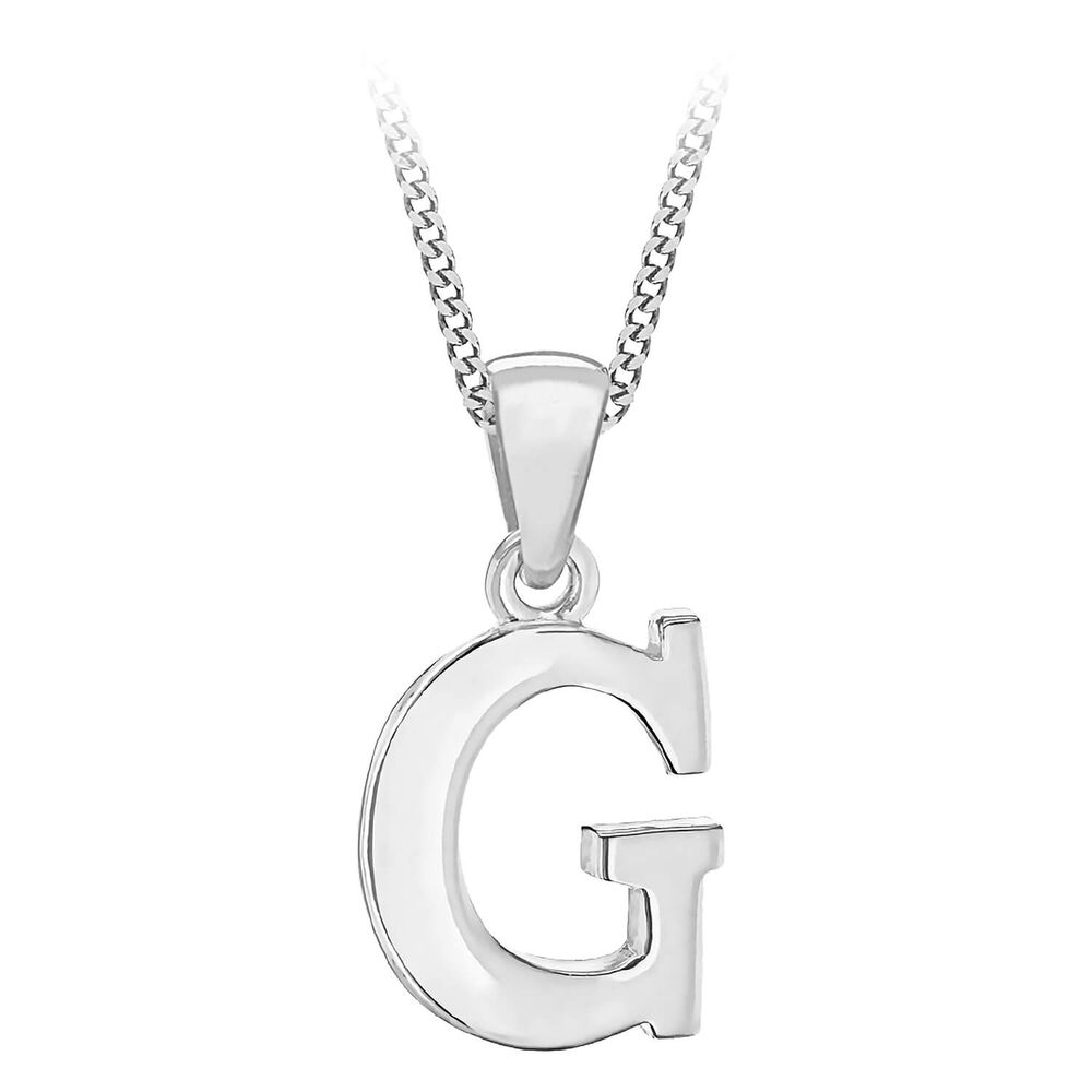 Sterling Silver Block Initial G Pendant (Special Order) image number 0